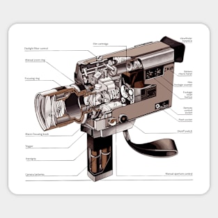 Super 8 Camera Exploded View Sticker